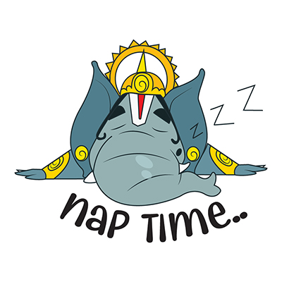 Lord ganesha is sleeping on floor