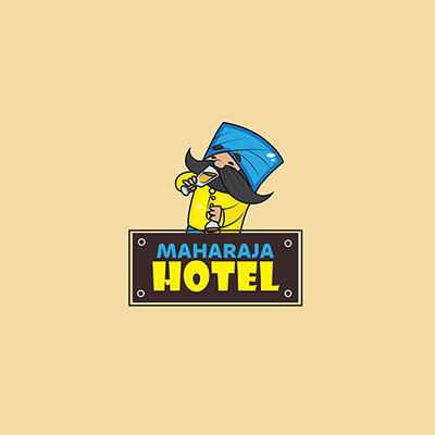 Maharaja hotel vector mascot logo template