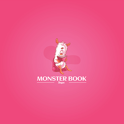 Monster book vector mascot logo template