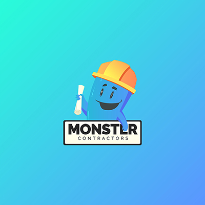 Monster contractors vector mascot logo template