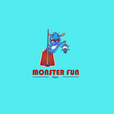 Monster fun vector mascot logo template