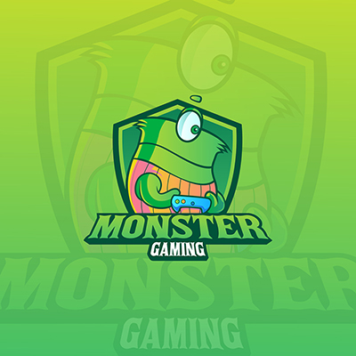 Monster gaming vector mascot logo template