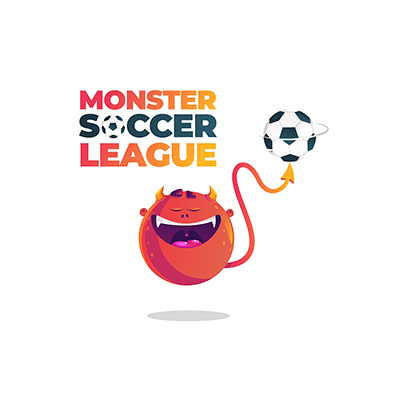 Monster soccer league vector mascot logo template