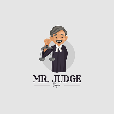 Mr judge vector mascot logo template