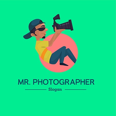 Mr photographer vector mascot logo template