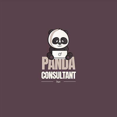 Panda consultant vector mascot logo template