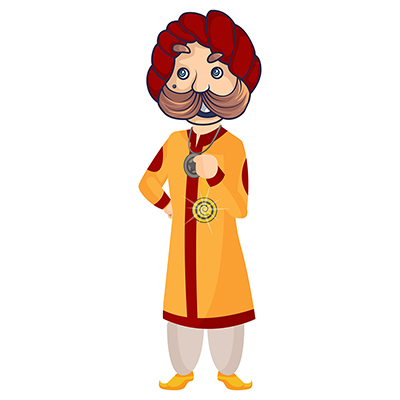 Rajasthani magician is holding magic locket in hand