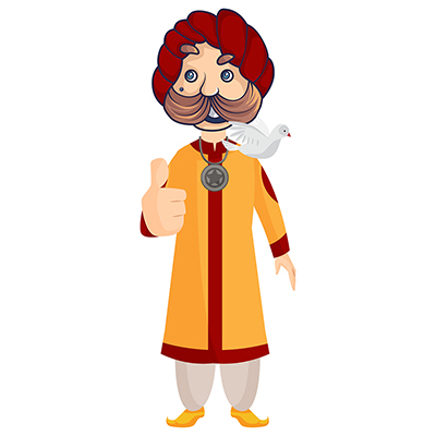 Rajasthani magician is showing thumbs up