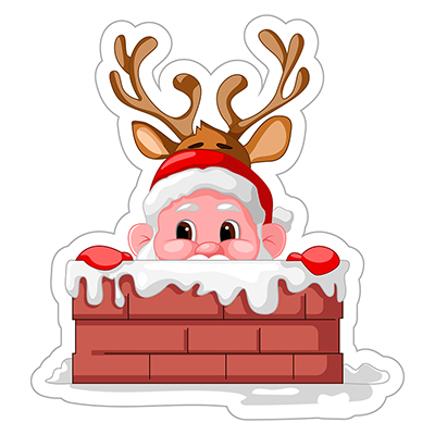 Santa claus is hiding in house chimney
