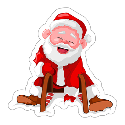 Santa claus is playing in the snow with snow skis
