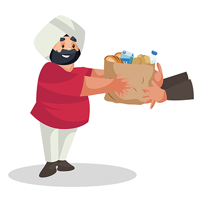 Sardar politician is distributing food to people