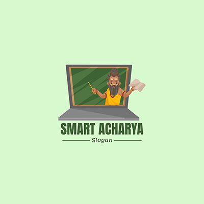 Smart acharya vector mascot logo template