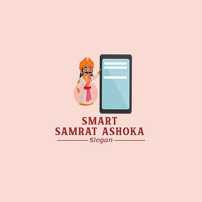 Smart samrat ashoka vector mascot logo template