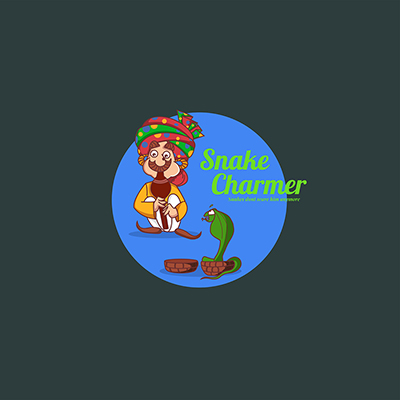 Snake charmer vector logo design template