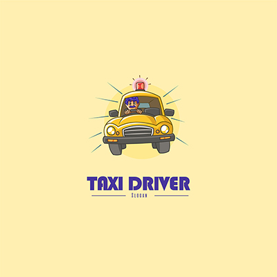 Taxi driver vector logo template design