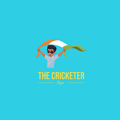 The cricketer vector logo template design