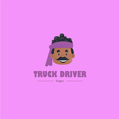 Truck driver vector mascot logo template