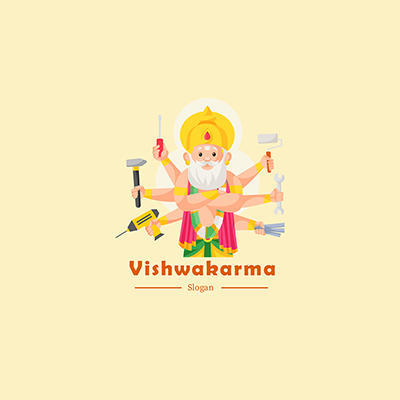 Vishwakarma vector mascot logo template 22 small