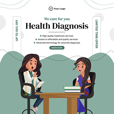 Banner post of health diagnostic services template