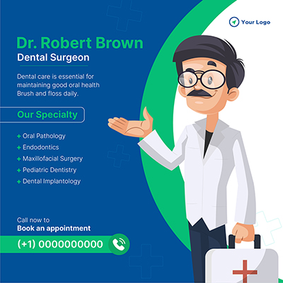 Banner post with dental surgeon specialist template