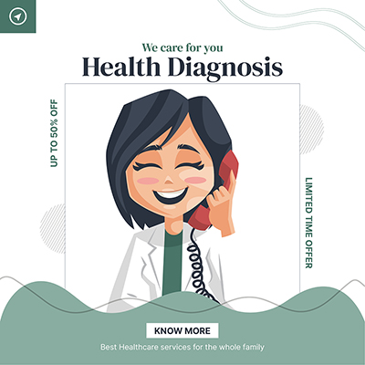 Banner template for health diagnostic services poster