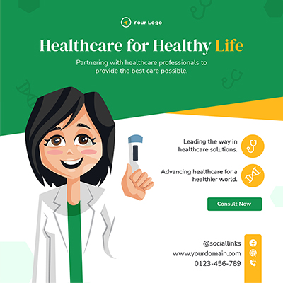 Banner template for healthcare services clinic
