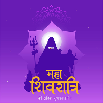 Banner template for maha shivratri festival letter in hindi