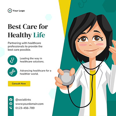 Banner template for medical healthcare solutions