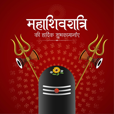 Banner template of maha shivratri festival text with hindi