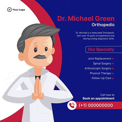 Banner template of orthopedic medical clinic