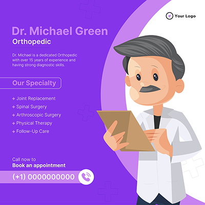 Banner template of the orthopedic specialist clinic