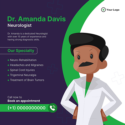 Banner template with neurologist specialist clinic