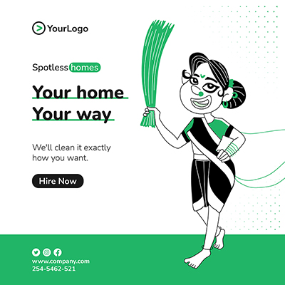 Best cleaning services for your home banner template