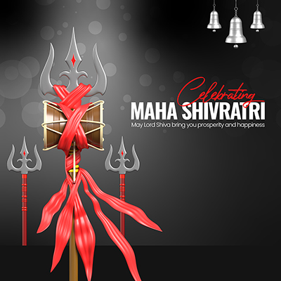 Celebrating maha shivratri hindu festival banner template post