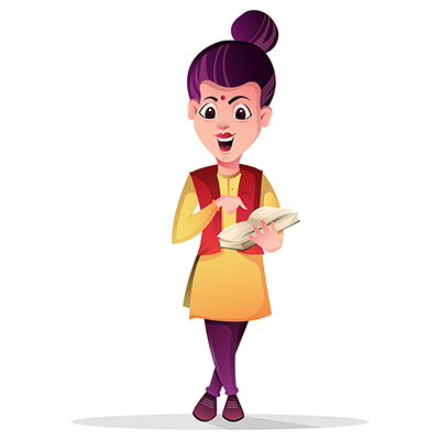 Character of librarian teacher reading book - Creative Hatti Character of librarian teacher reading book - Creative Hatti