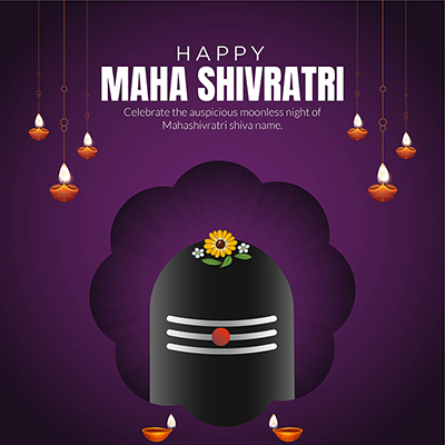Cultural happy maha shivratri festival on the banner template