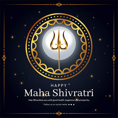 Cultural happy maha shivratri wishes banner post template