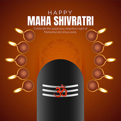 Cultural happy maha shivratri wishes banner poster template