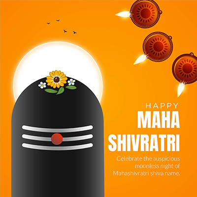 Cultural happy maha shivratri wishes on banner template