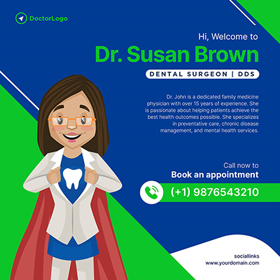 Dental medical services banner template post