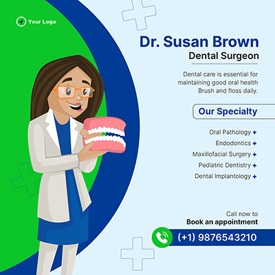 Dental medical services on banner template