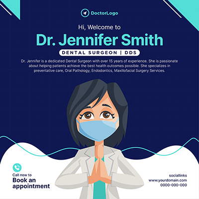 Dental surgeon medical banner template post