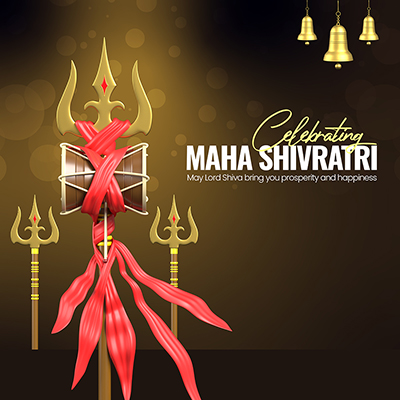 Maha shivratri festival wishes on the banner template