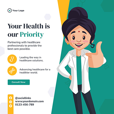 Medical healthcare consultant banner design template
