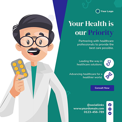 Medical healthcare consultant template banner post