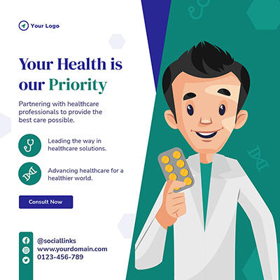 Medical healthcare consultant template post banner