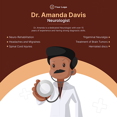 Neurologist specialist doctor banner on template