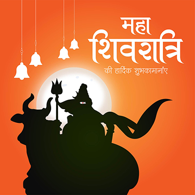 Template banner of maha shivratri wishes text in hindi