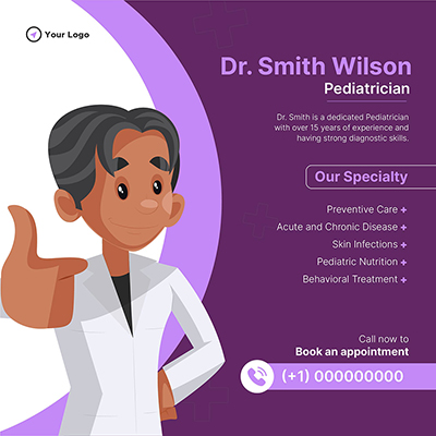 Template banner of pediatrician specialist clinic