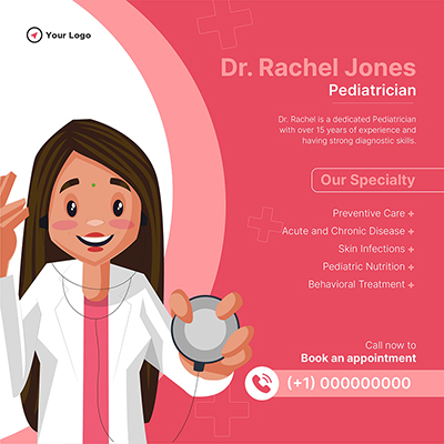 Template banner of pediatrician specialist medical clinic